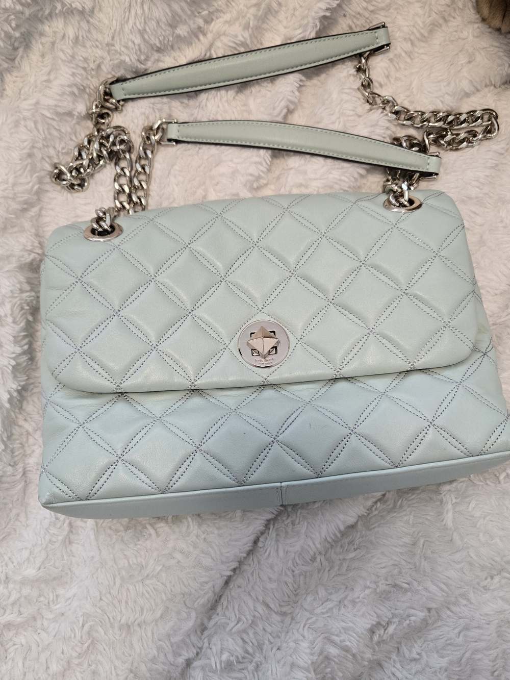 kate spade Quilted Chain Shoulder Bag in Mint